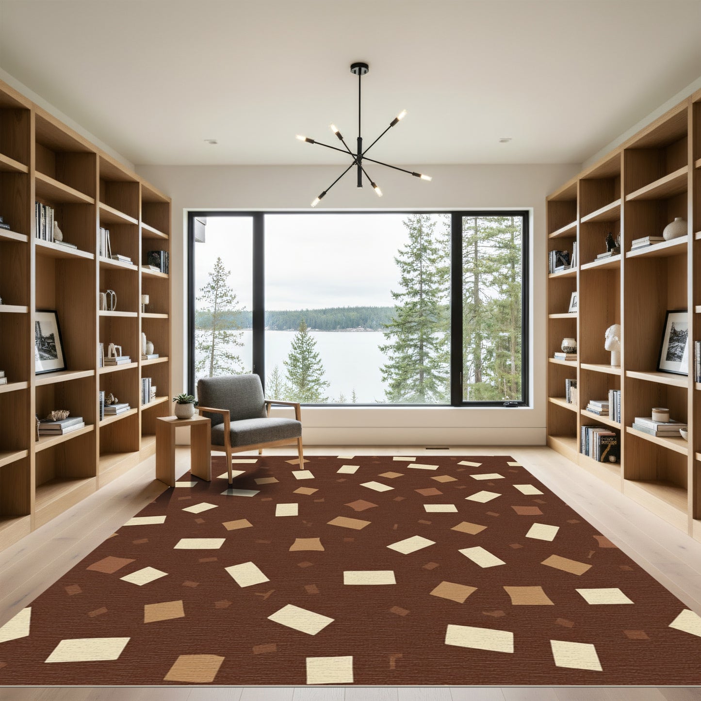 Rich Chocolate Confetti Scatter Rug