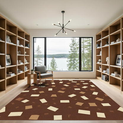 Rich Chocolate Confetti Scatter Rug
