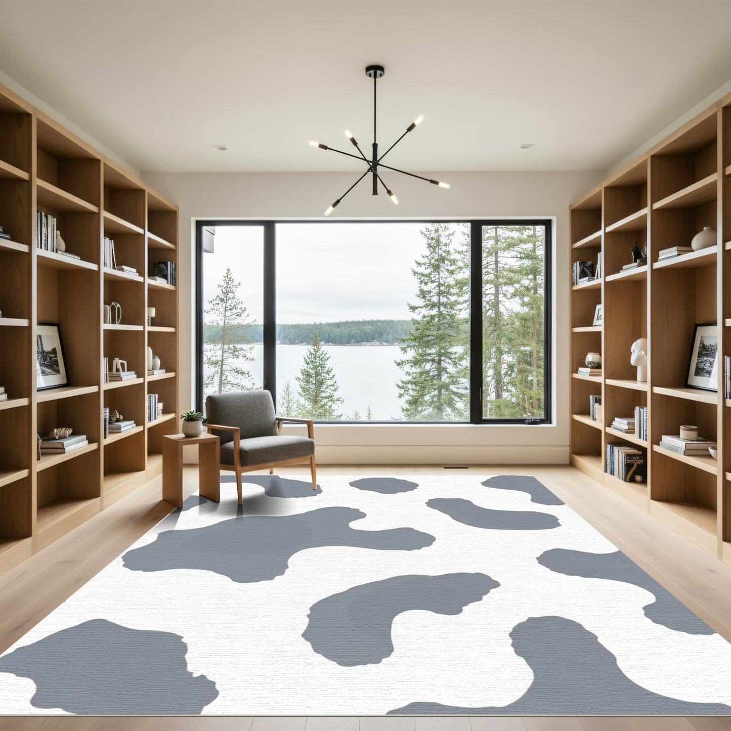 Gray Ink Blot Spot Rug