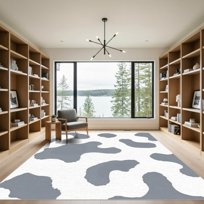 Gray Ink Blot Spot Rug