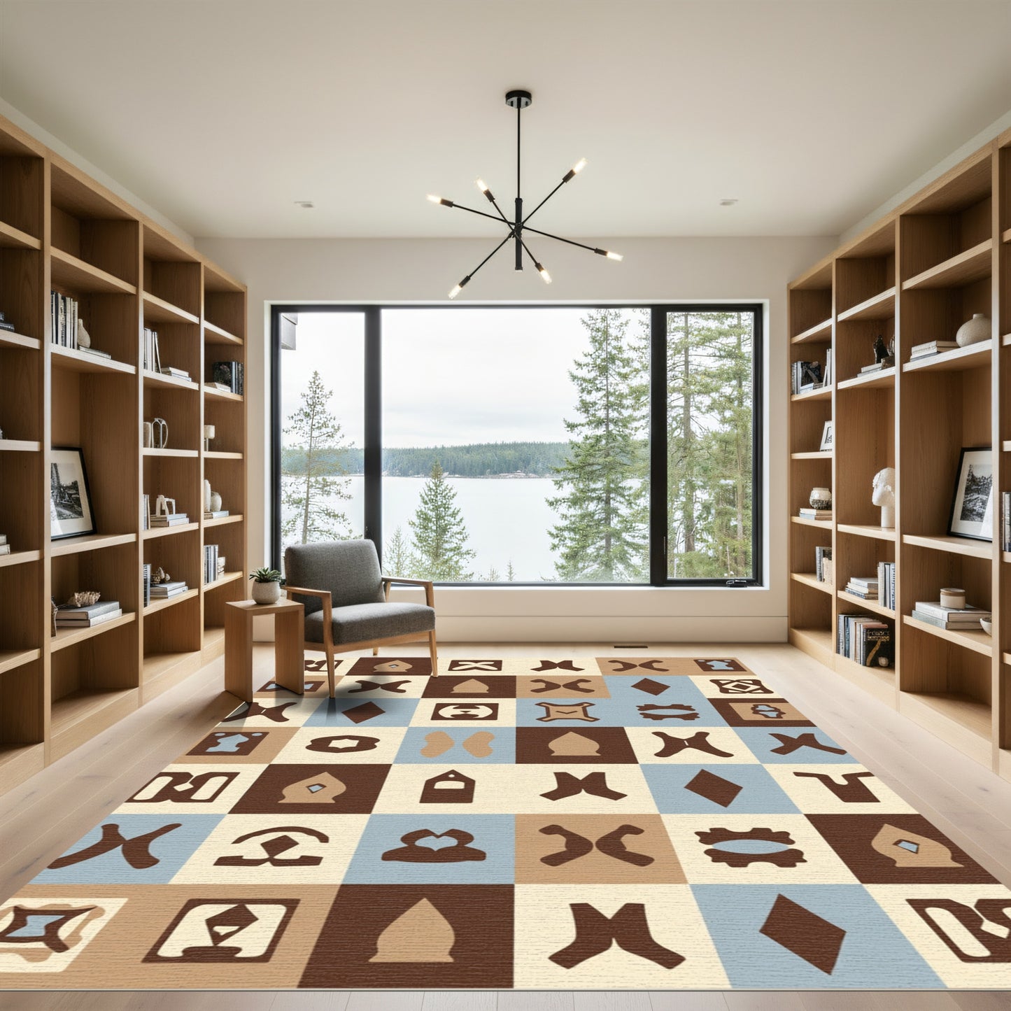 Geometric Earth Town Abstract Shapes Rug