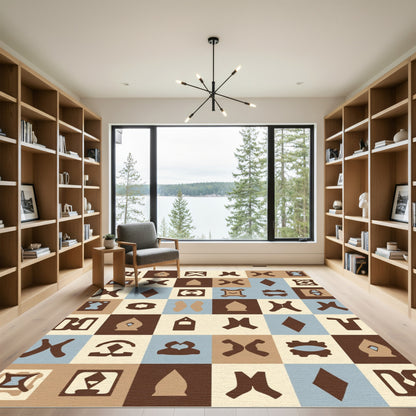 Geometric Earth Town Abstract Shapes Rug