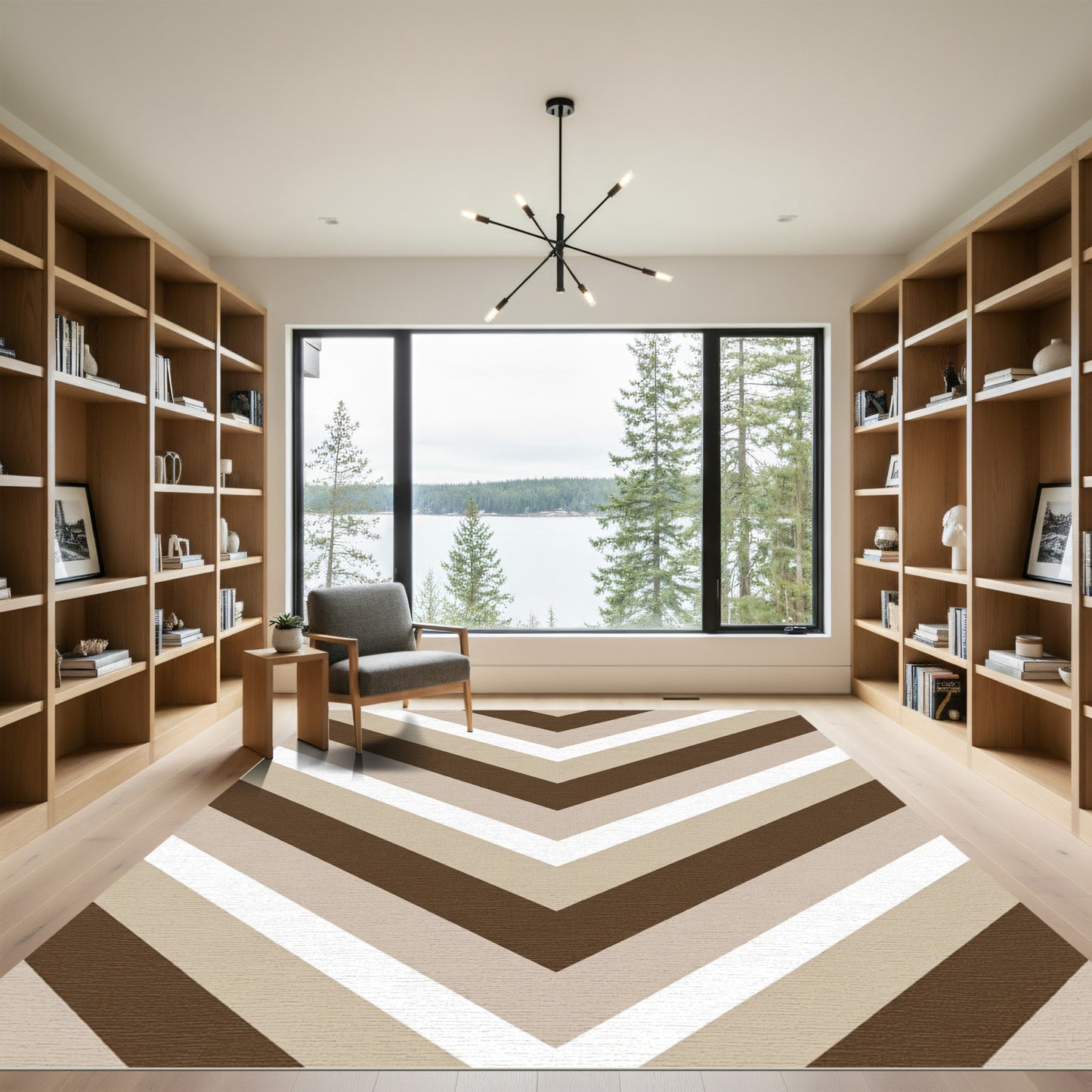 Earth Tones Chevron Stripes Rug