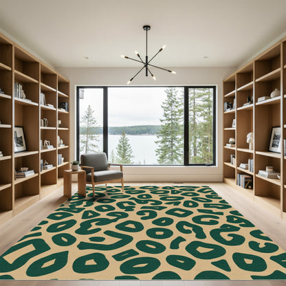 Bold Teal Leopard Spots Rug