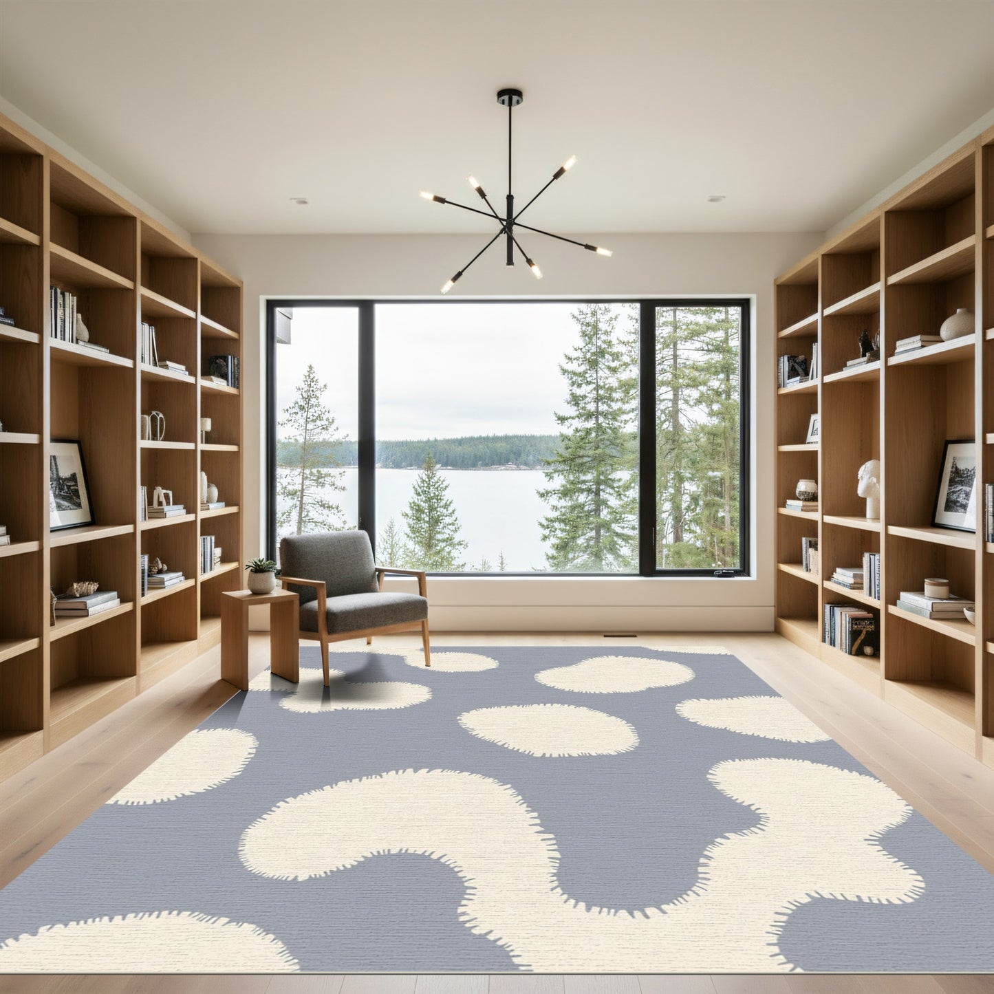 Soft Ivory Cloud Shapes Rug