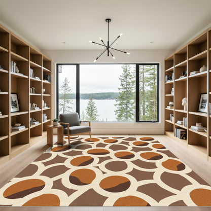 Terracotta Circles Organic Composition Rug
