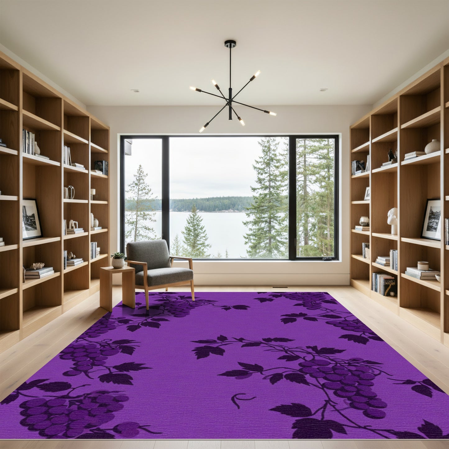 Deep Purple Grapevine Vine Foliage Rug