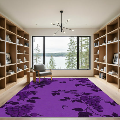 Deep Purple Grapevine Vine Foliage Rug