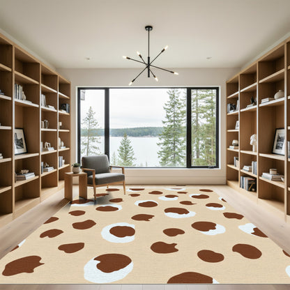 Brown White Organic Spots Rug