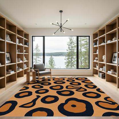 Orange Black Animal Spot Rug