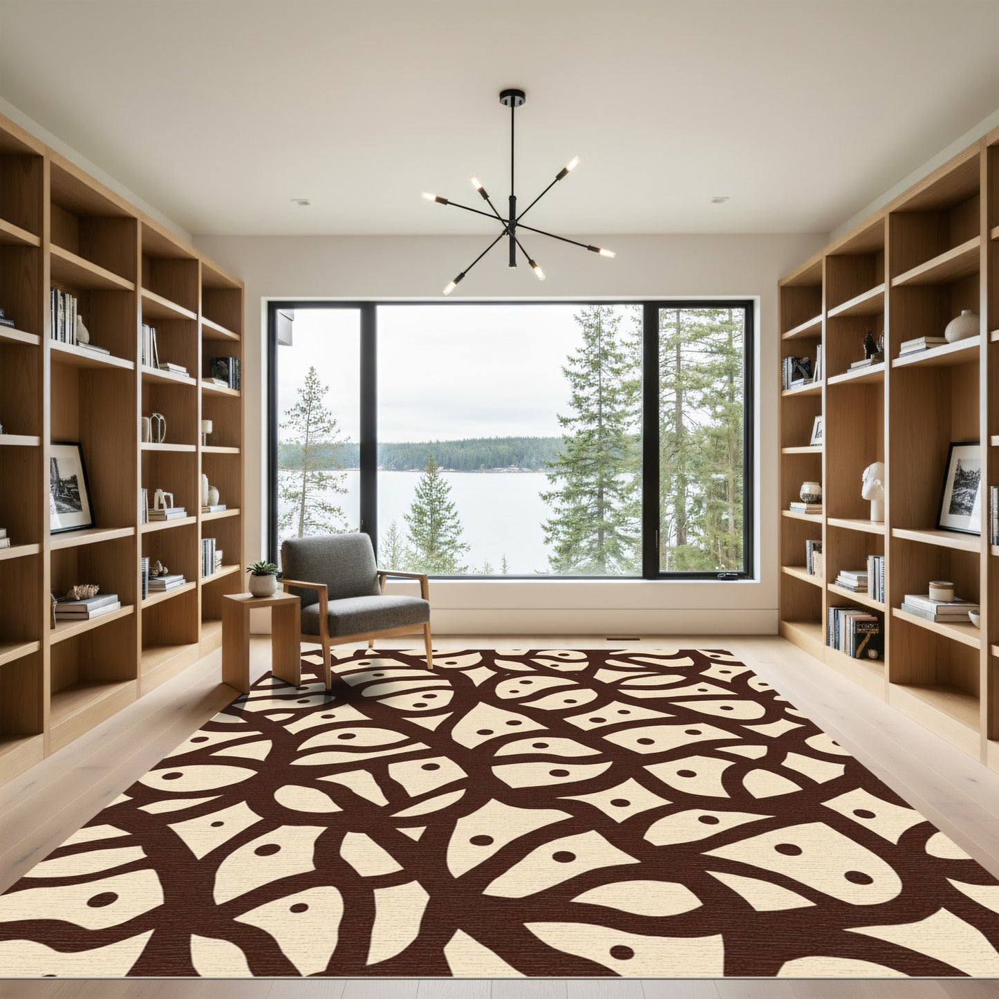 Chic Cream Brown Organic Swirl Rug