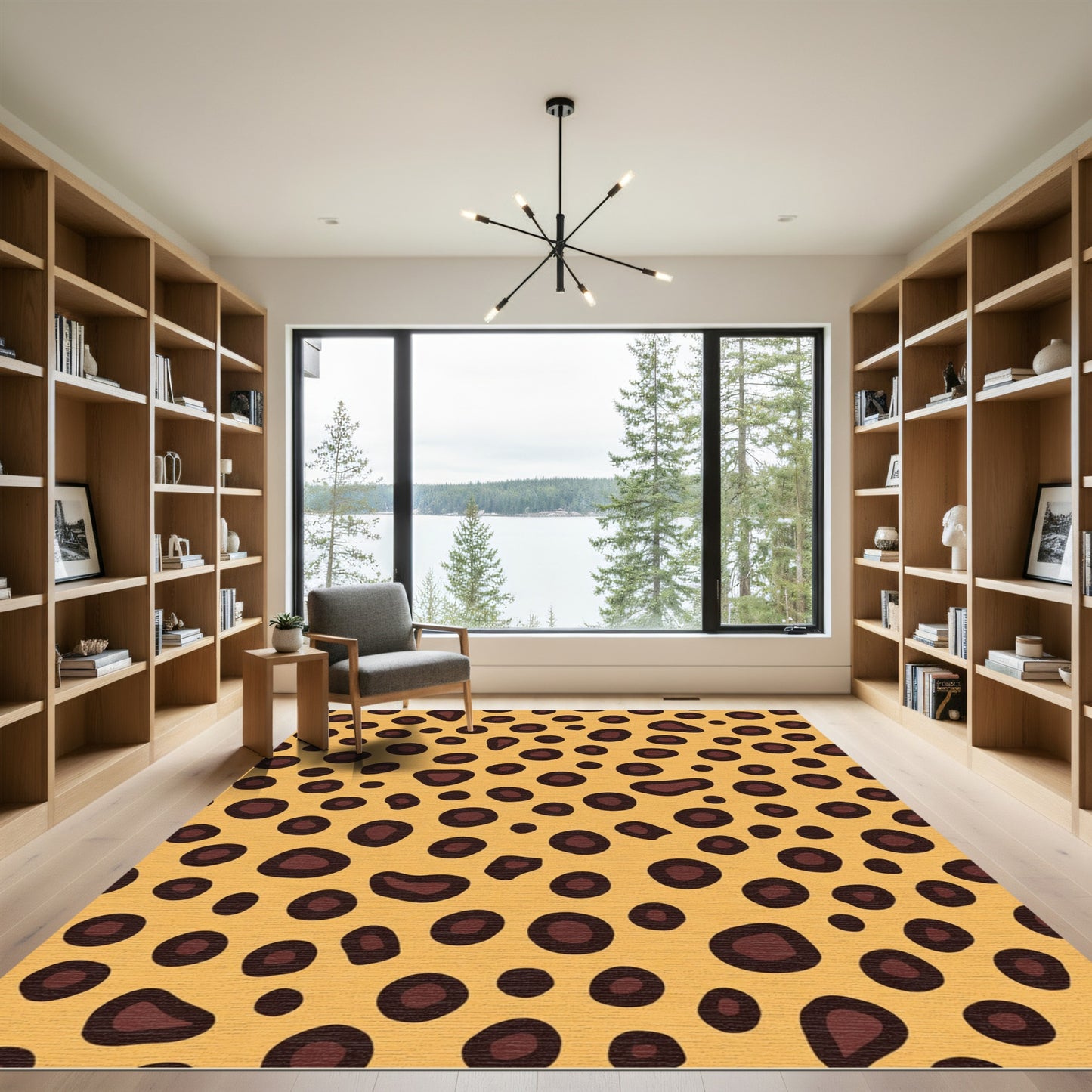 Golden Brown Animal Spot Spots Rug