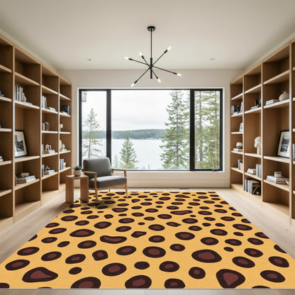 Golden Brown Animal Spot Spots Rug