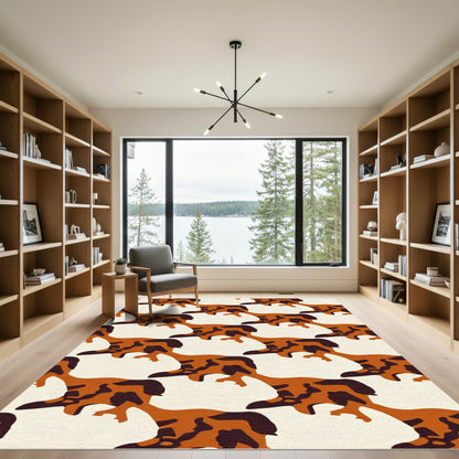 Amber Ochre Abstract Organic Rug