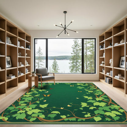 Enchanted Forest Butterflies Vines Rug