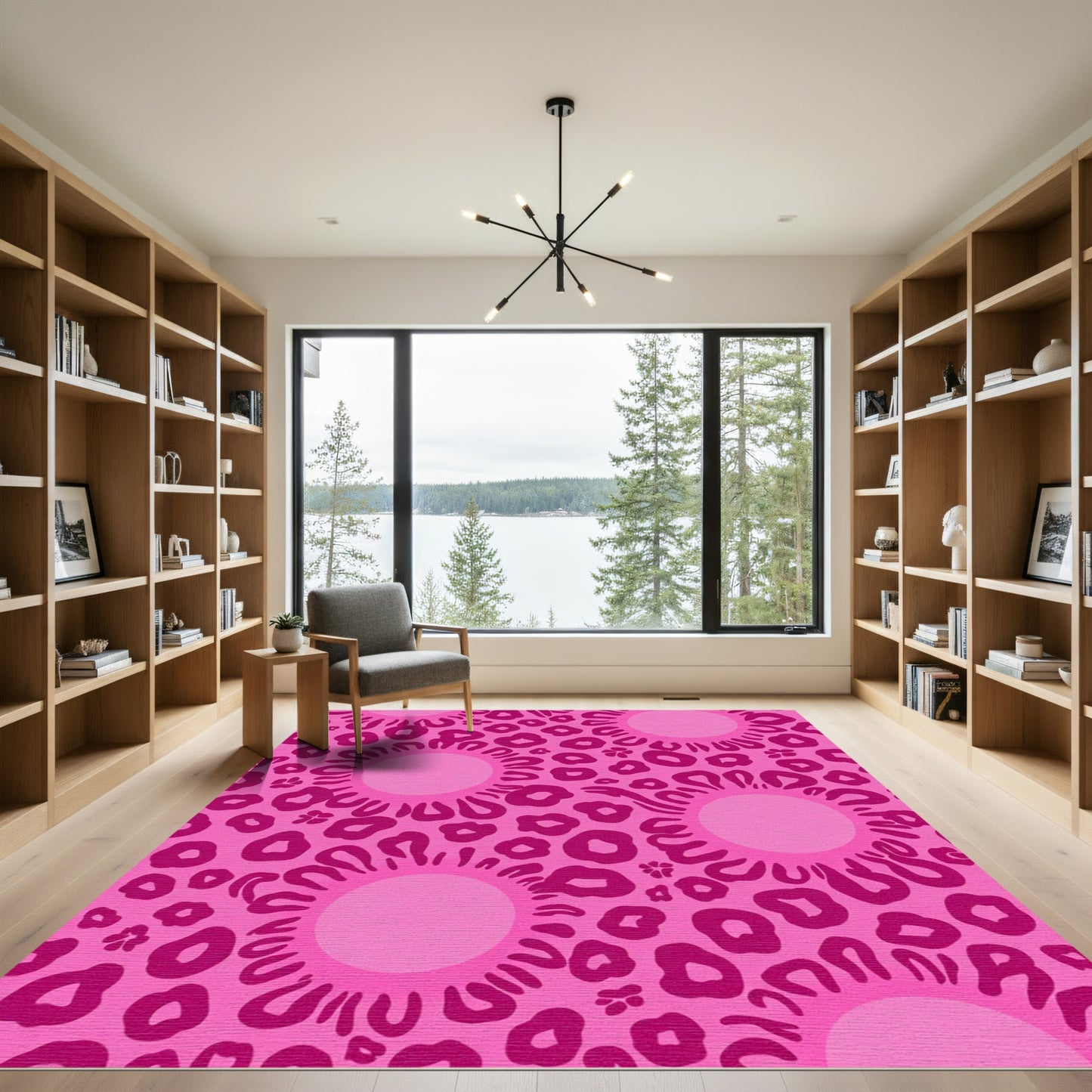 Fuchsia Sunburst Animal Spot Rug