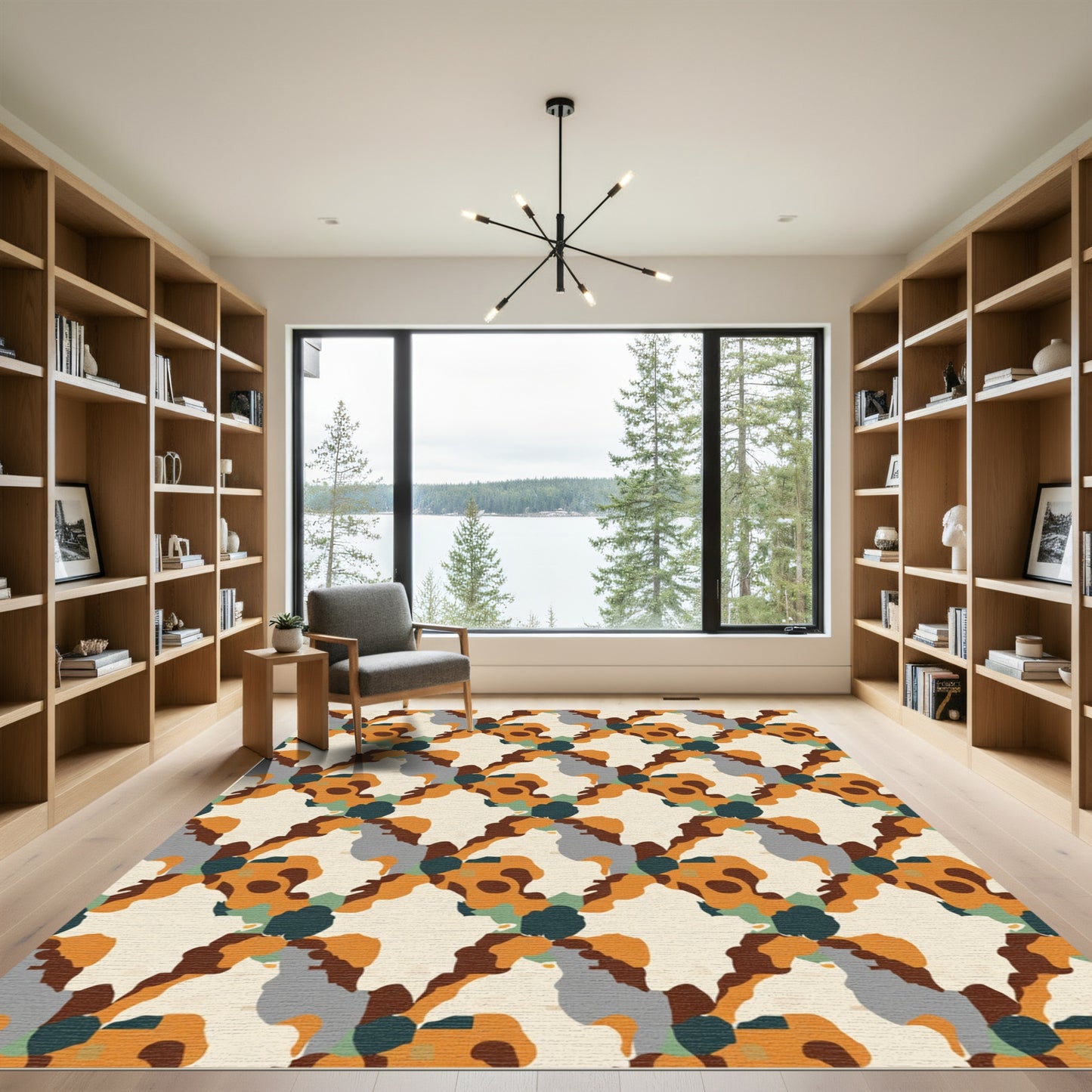Earthy Abstract Organic Stripe Rug