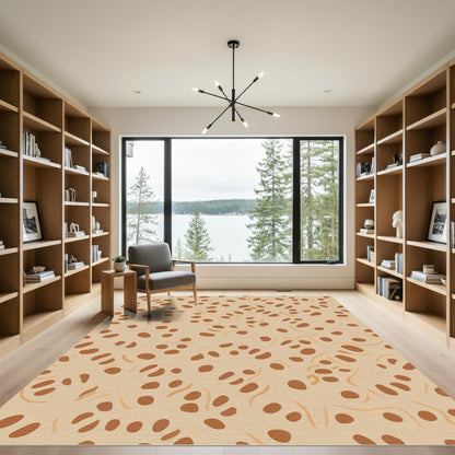 Neutral Speckled Organic Abstract Rug