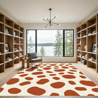 Brown Spotty Ochre Pattern Rug