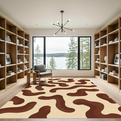 Terracotta Abstract Organic Flow Rug