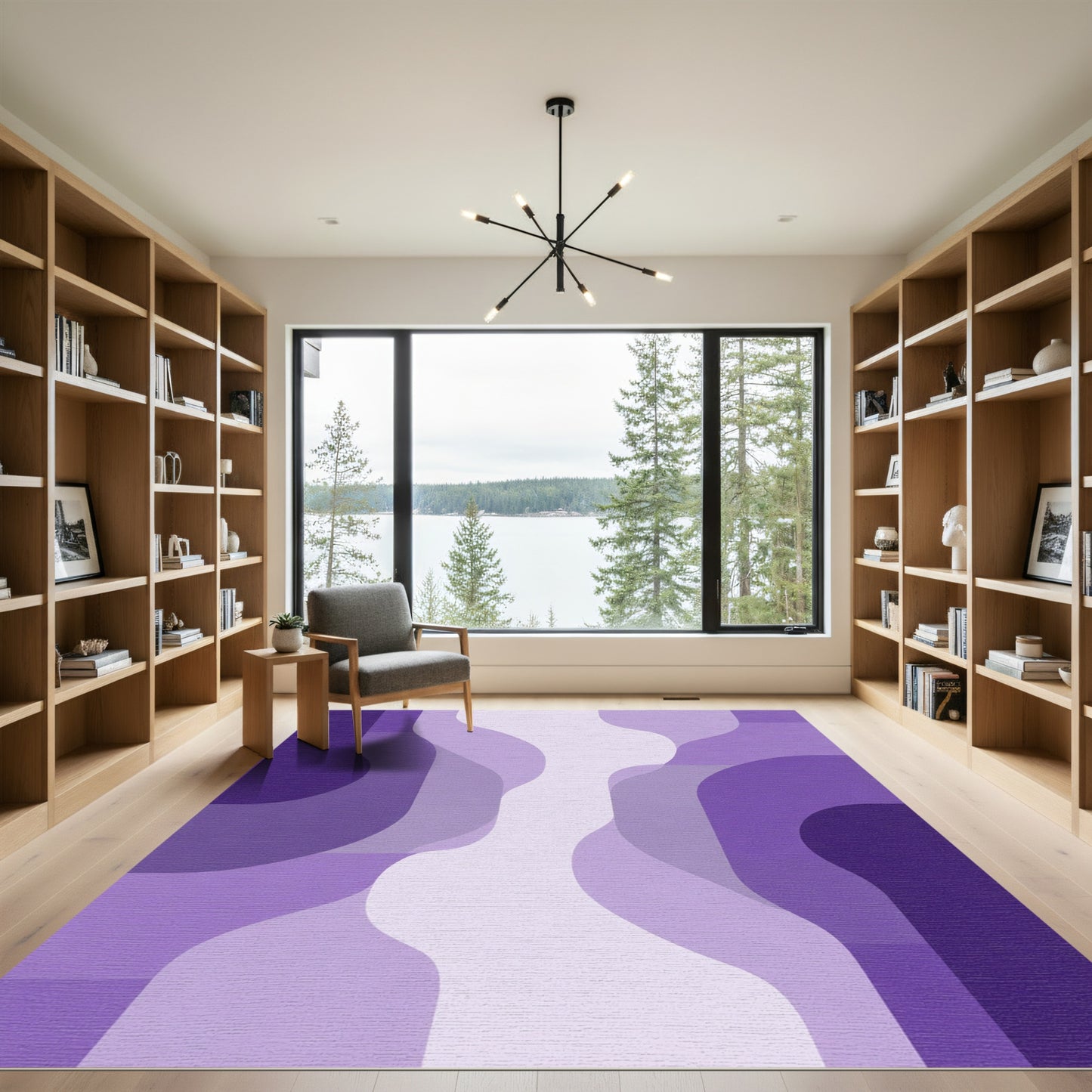 Gradient Purple Abstract Flow Rug