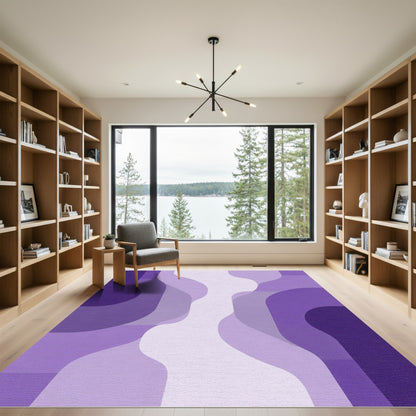 Gradient Purple Abstract Flow Rug