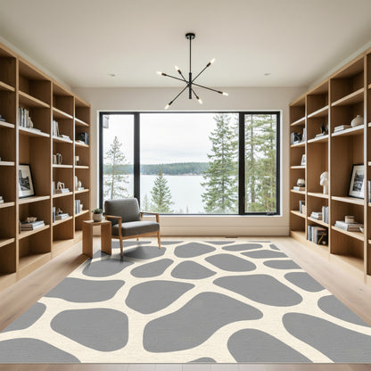 Gray Stone Organic Abstract Rug