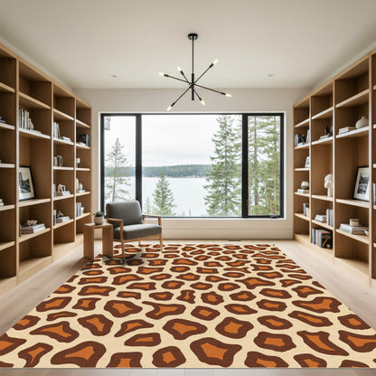 Brown tan wild animal spots Rug