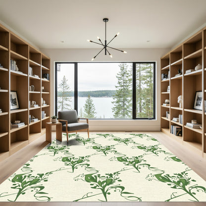 Emerald Green Vine Swirl Rug