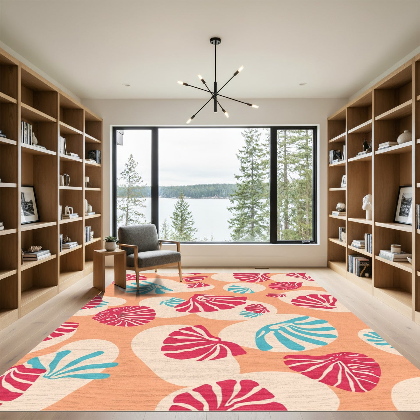 Coral Shell And Cloud Composition Rug