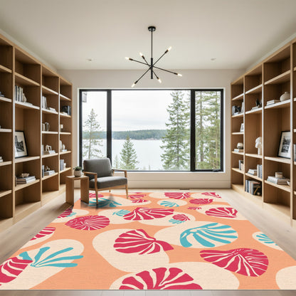 Coral Shell And Cloud Composition Rug