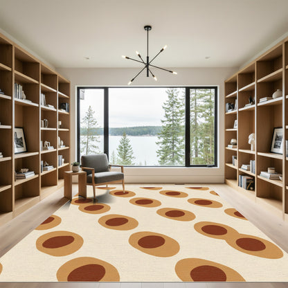 Terracotta Brown Speckled Oval Array Rug