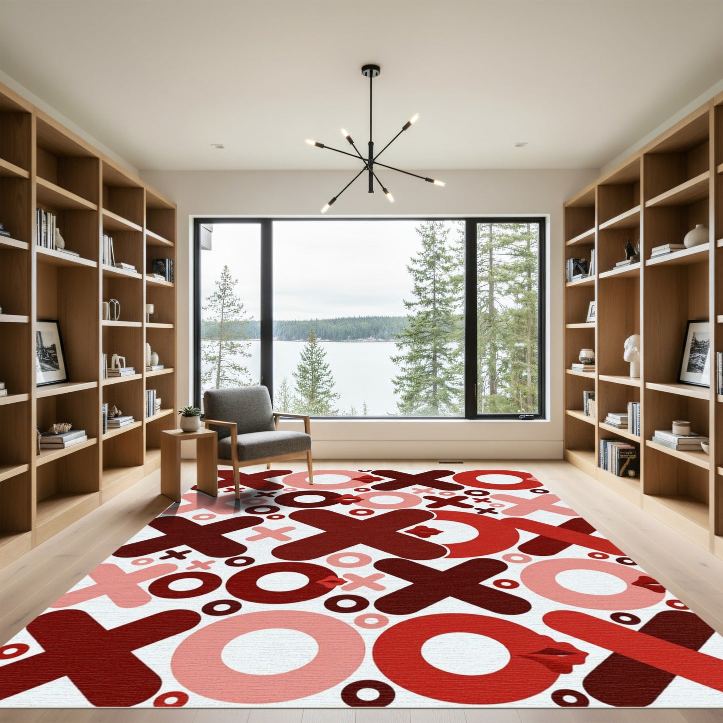 Red Lips XOXO Tic Tac Toe Rug