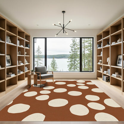 Brown Cream Organic Circles Rug
