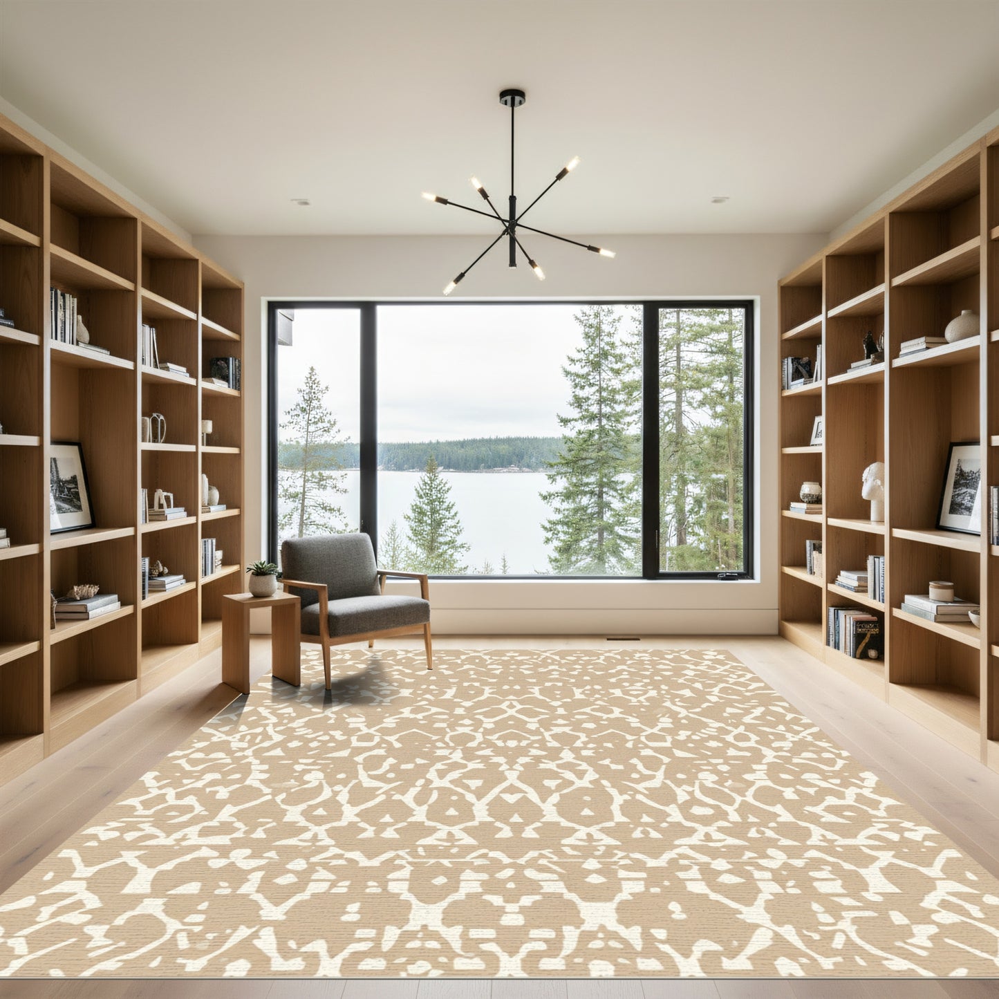 Tan Rustic Abstract Medallion Rug