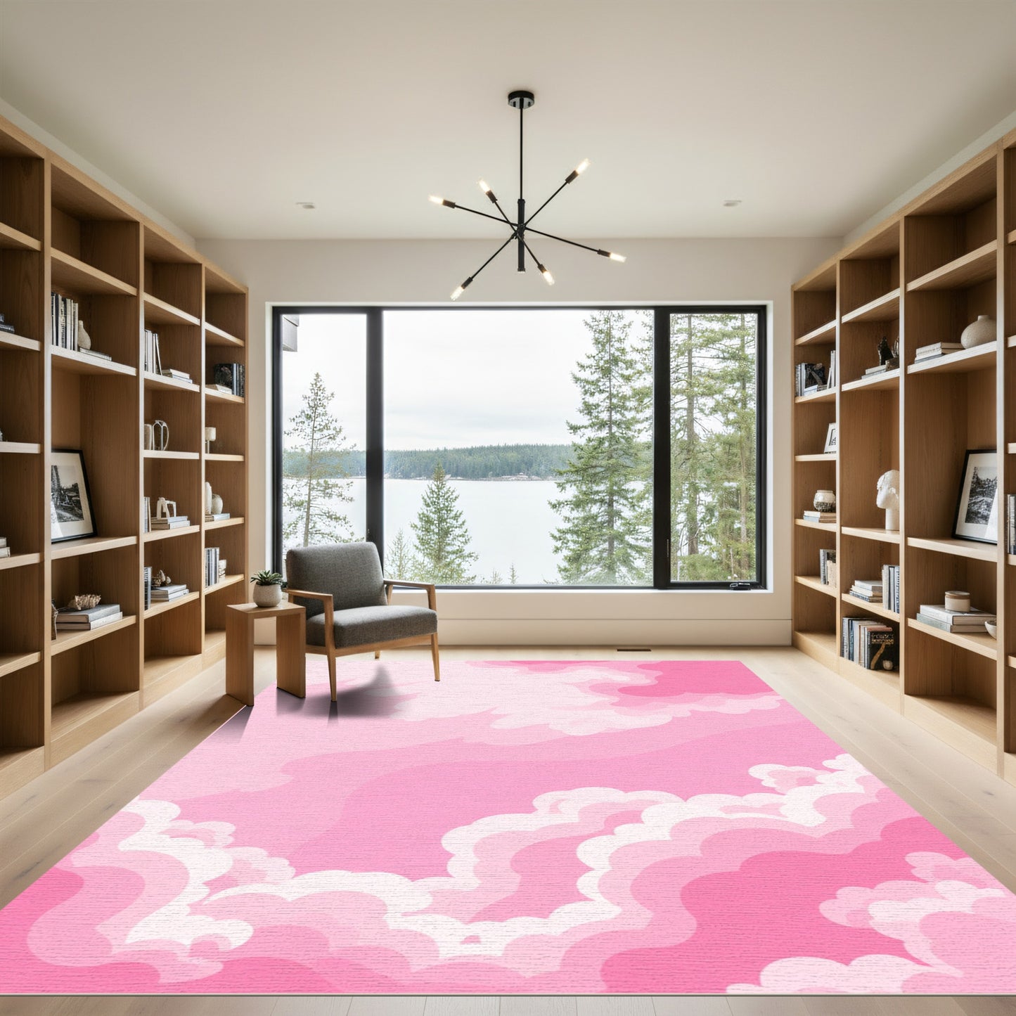 Pink Cloudscape Flow Rug