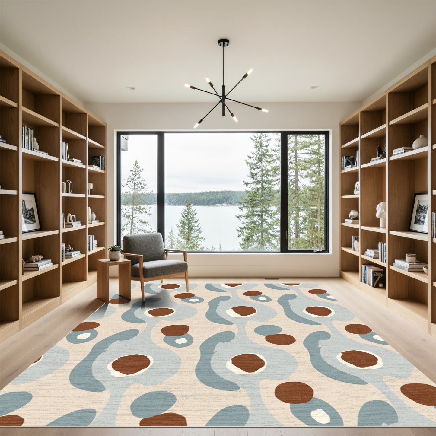 Brown Terra Cotta Abstract Organic Rug