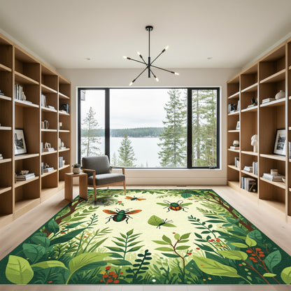 Whimsical Woodland Insect Garden Rug