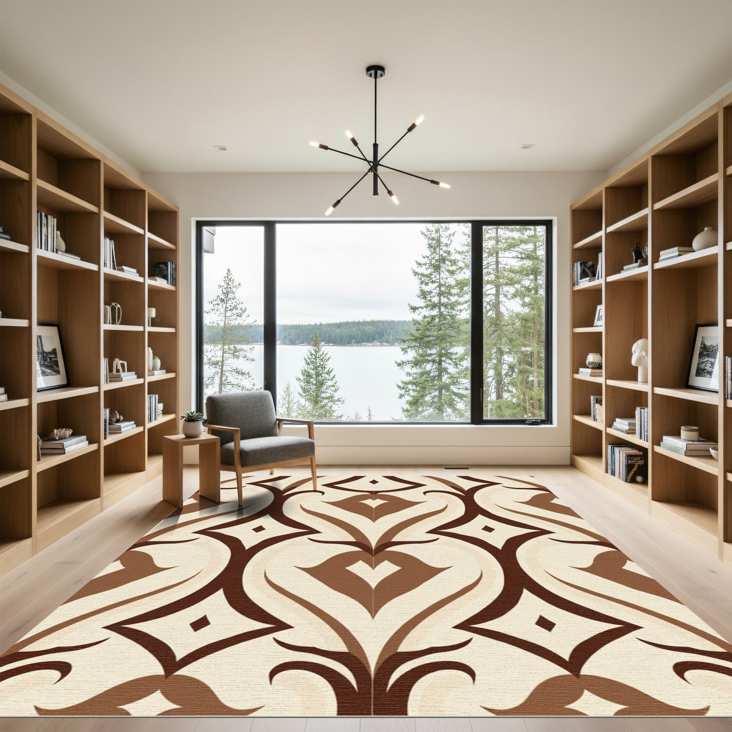 Chocolate Caramel Art Deco Diamond Rug
