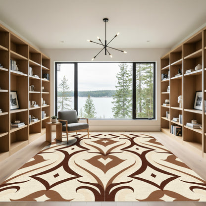 Chocolate Caramel Art Deco Diamond Rug