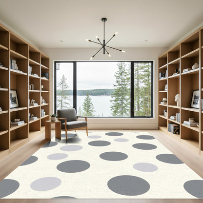 Gray Polka Dot Circles Rug
