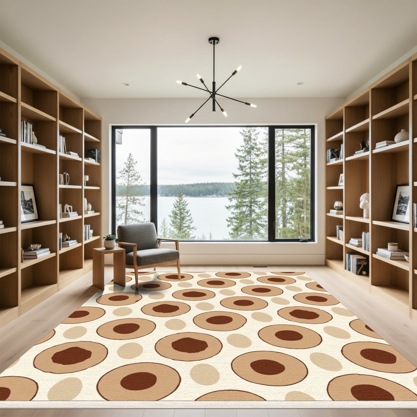 Earthy Tone Concentric Circles Rug