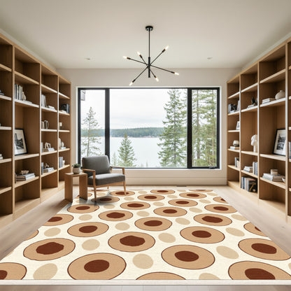 Earthy Tone Concentric Circles Rug