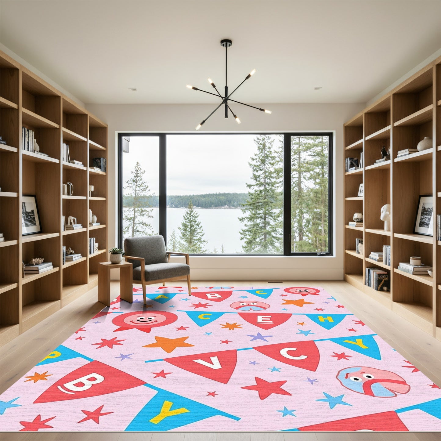 Happy Alphabet Bunting Stars Rug
