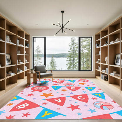 Happy Alphabet Bunting Stars Rug