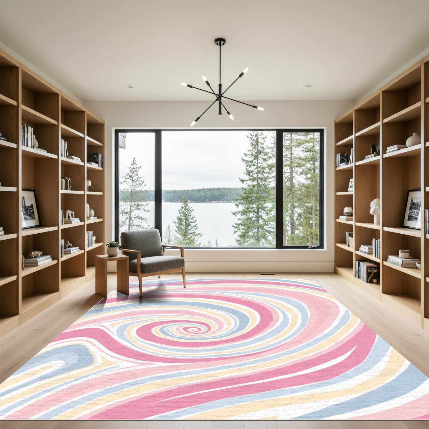Pastel Swirl Candy Stripes Rug