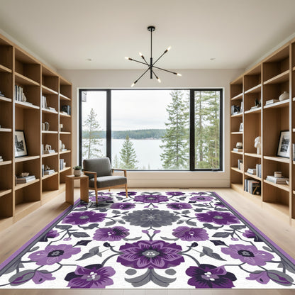 Violet Grape Blossom Bloom Arrangement Rug