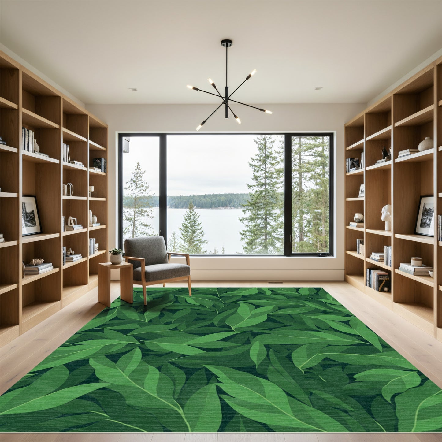 Shady Lush Green Canopy Leaves Rug