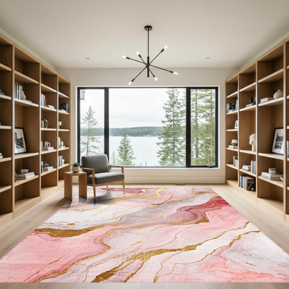 Rose Gold Marble Vein Rug