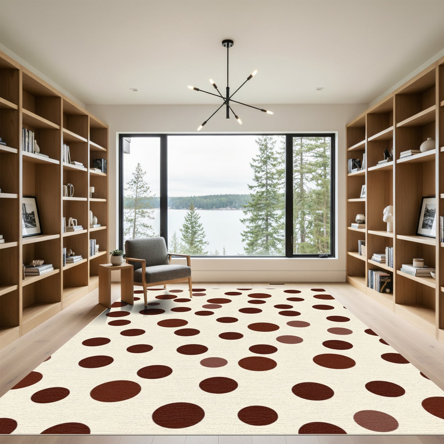 Brown Circles Polka Dot Rug